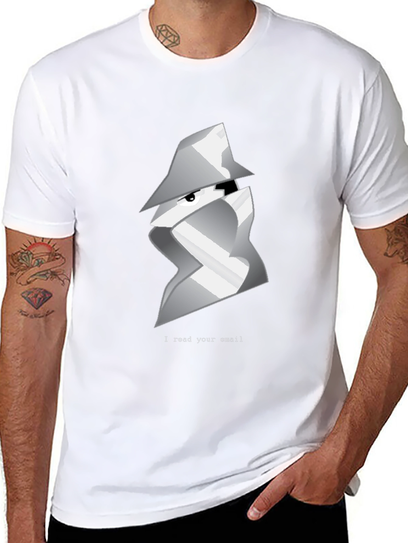 Spy Email Reader Graphic T-Shirt - Black