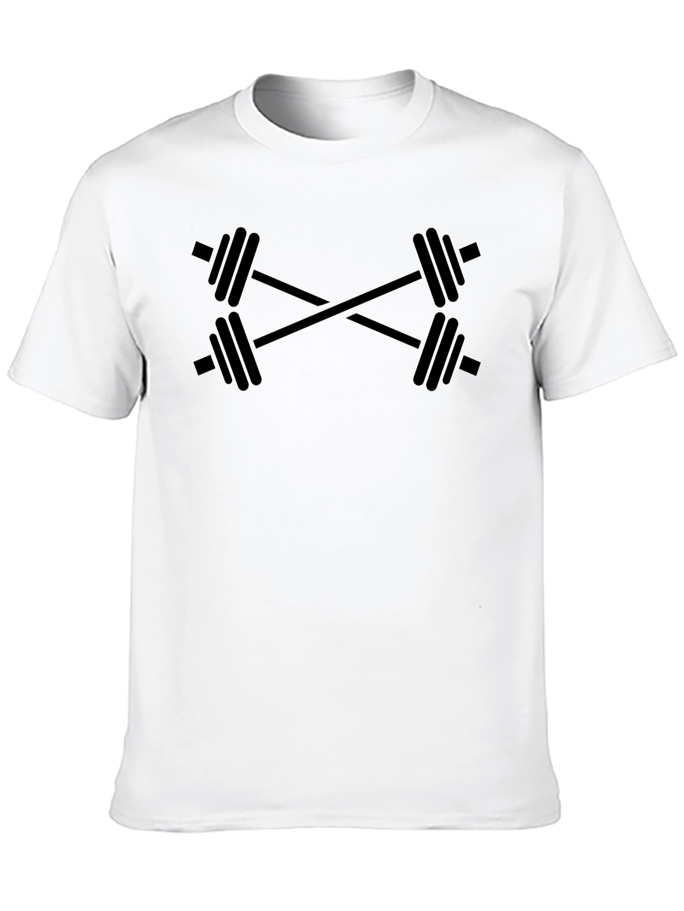 Workout T-Shirt - Crossed Barbell Design