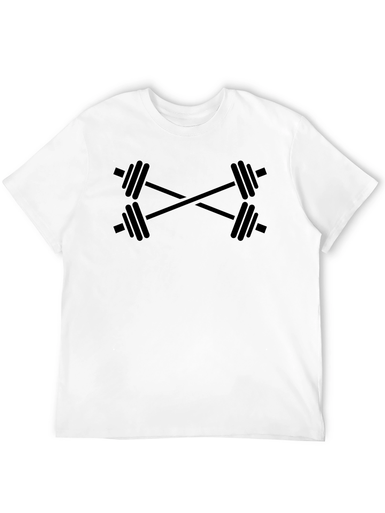 Workout T-Shirt - Crossed Barbell Design