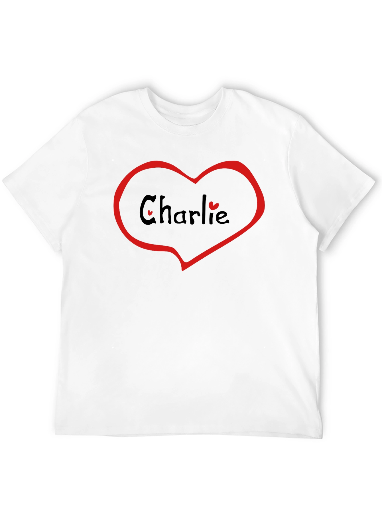 Charlie Heart Graphic Black T-Shirt