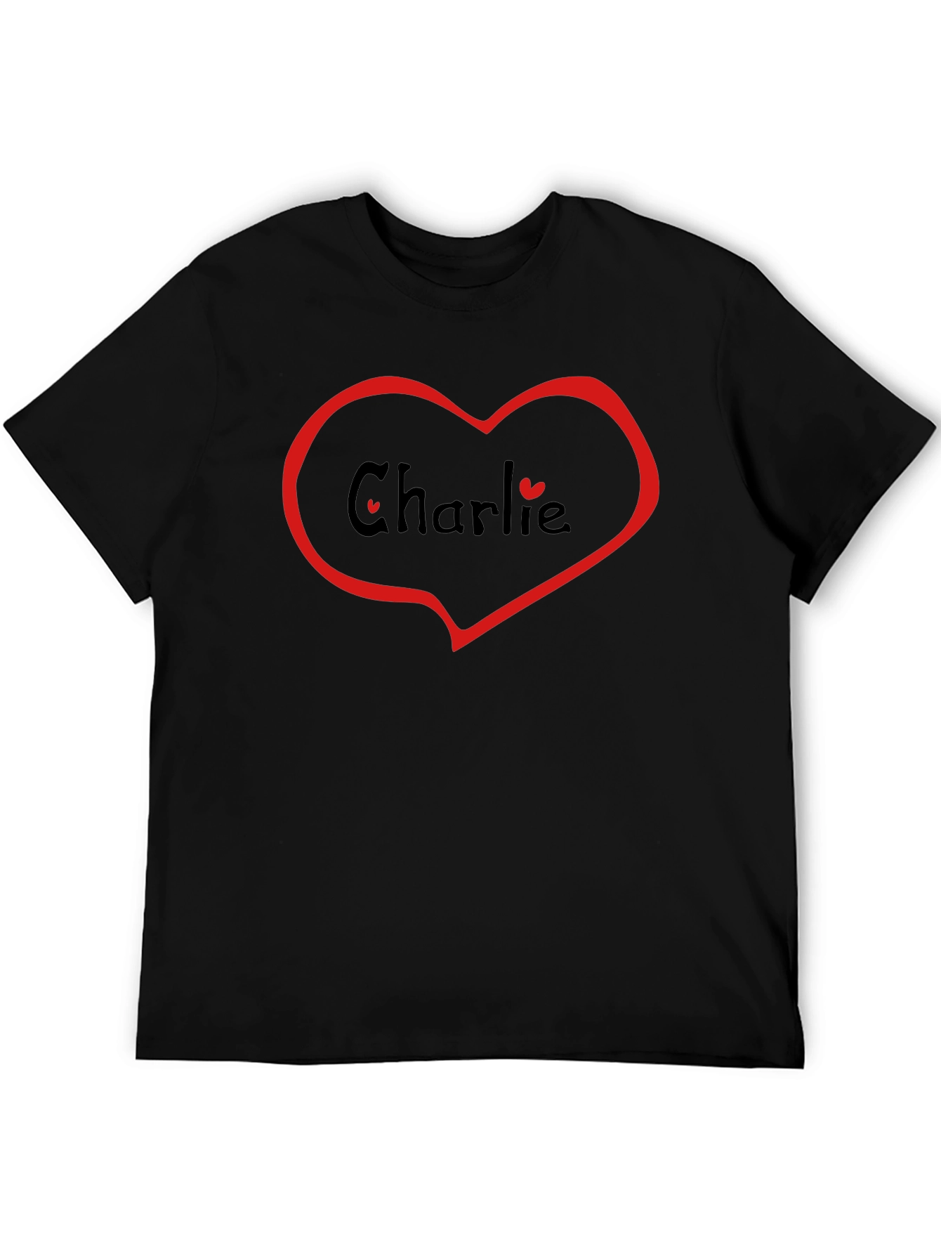 Charlie Heart Graphic Black T-Shirt