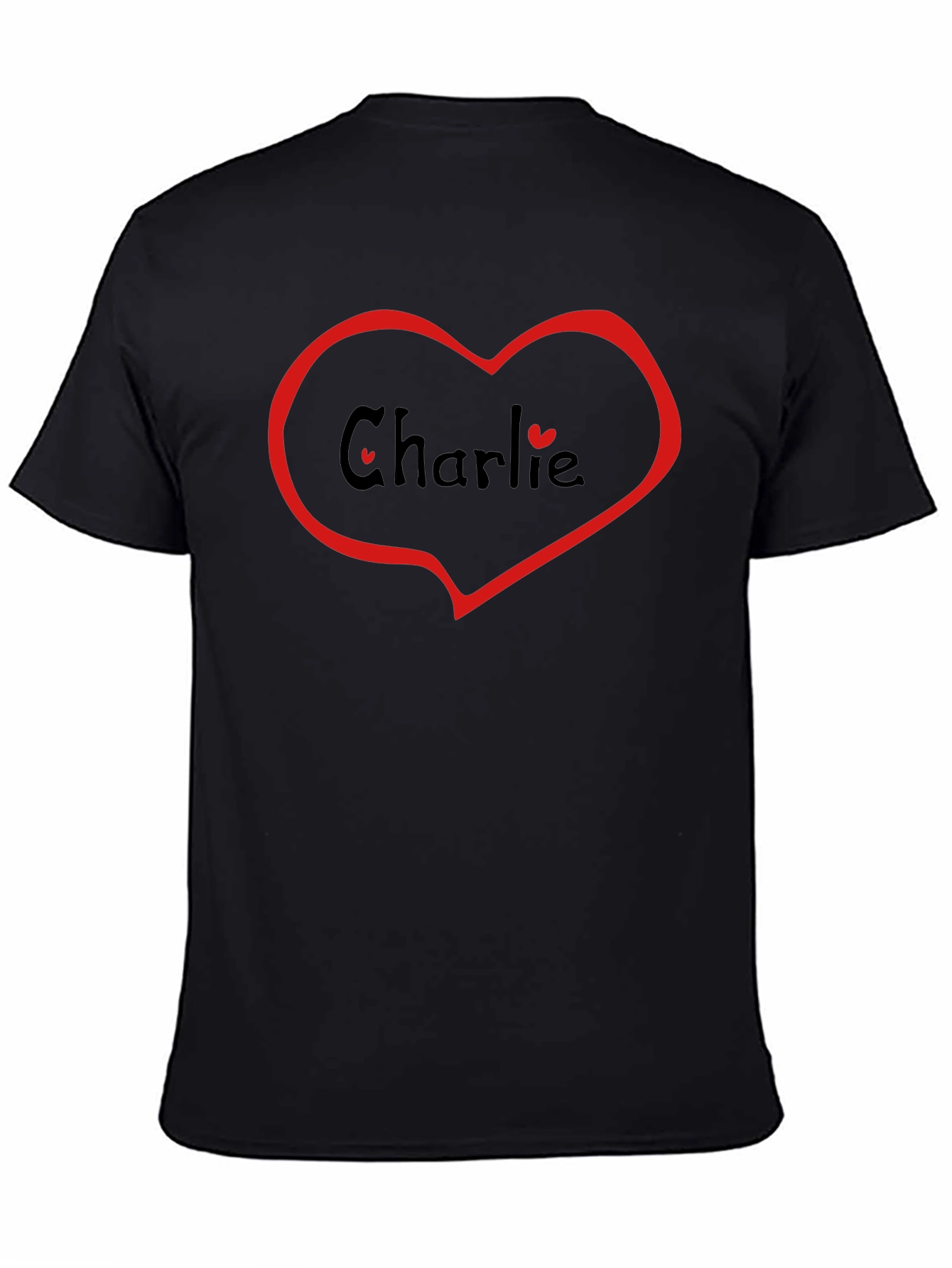 Charlie Heart Graphic Black T-Shirt