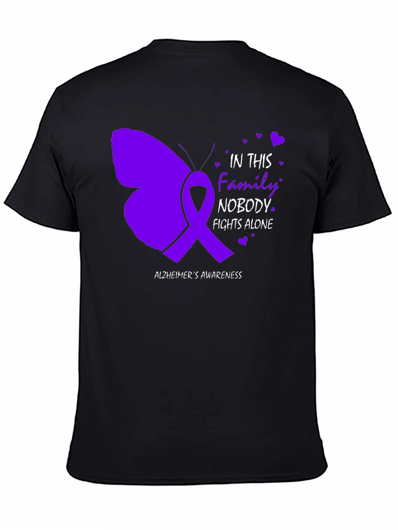 Alzheimers Awareness Butterfly Ribbon Graphic Tee