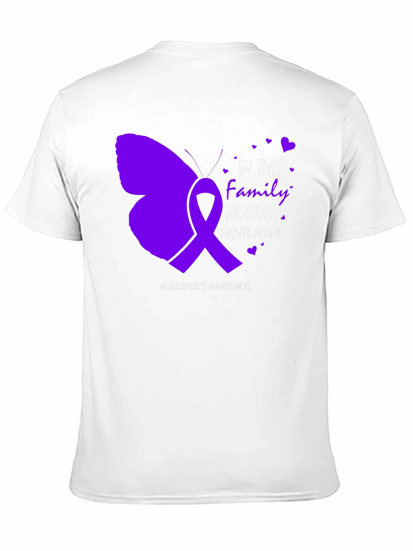 Alzheimers Awareness Butterfly Ribbon Graphic Tee