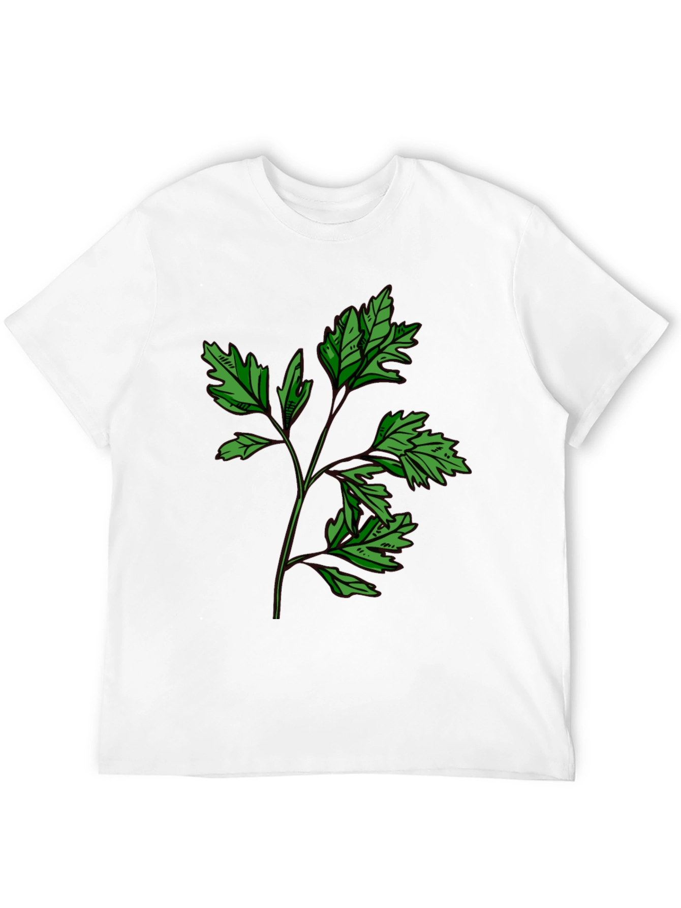 Botanical Print Black T-Shirt - Nature Inspired Style