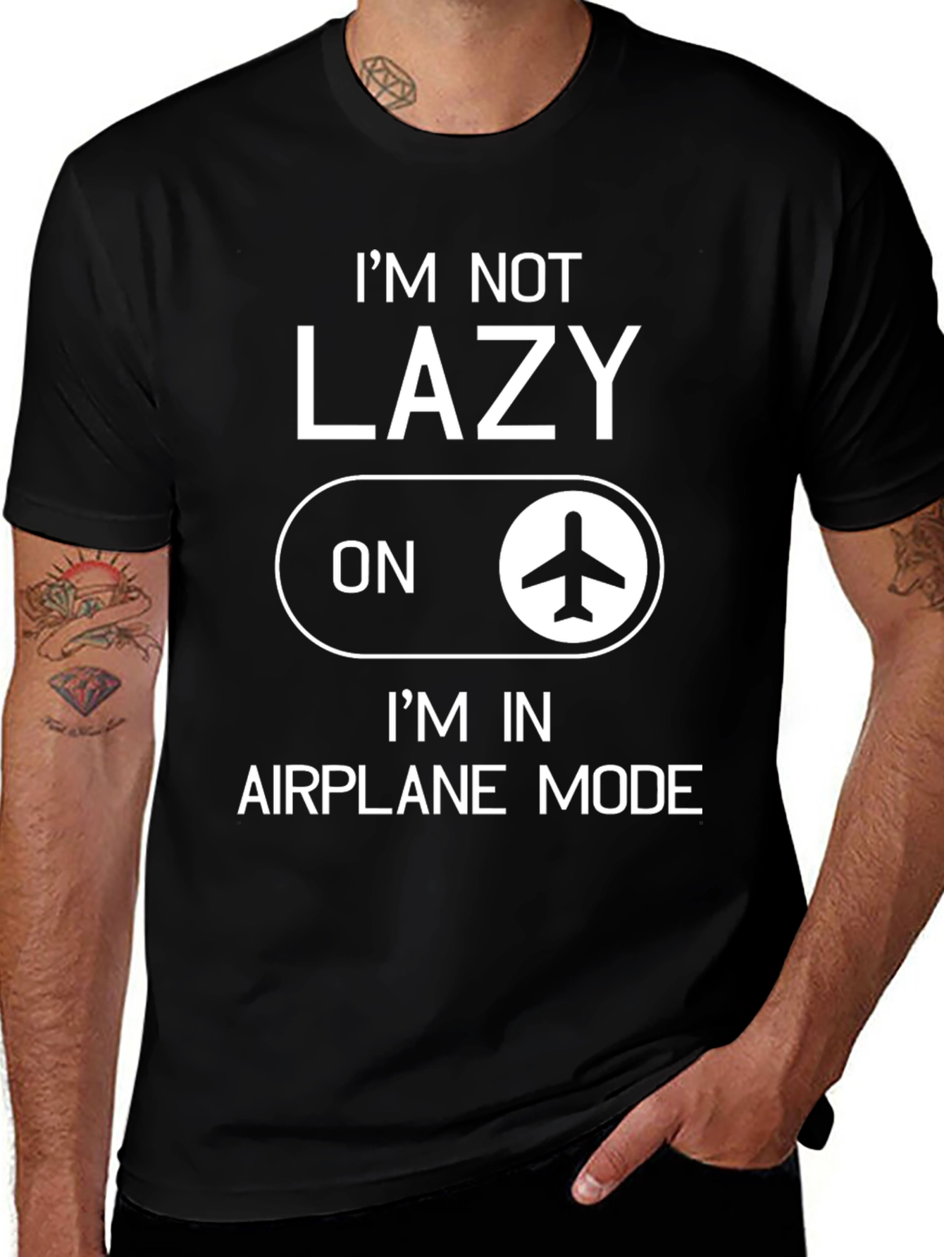 Im Not Lazy Im in Airplane Mode Graphic T-Shirt