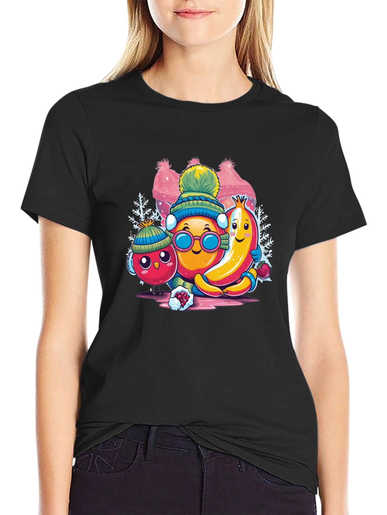 Whimsical Winter Fruit Crew Graphic Tee