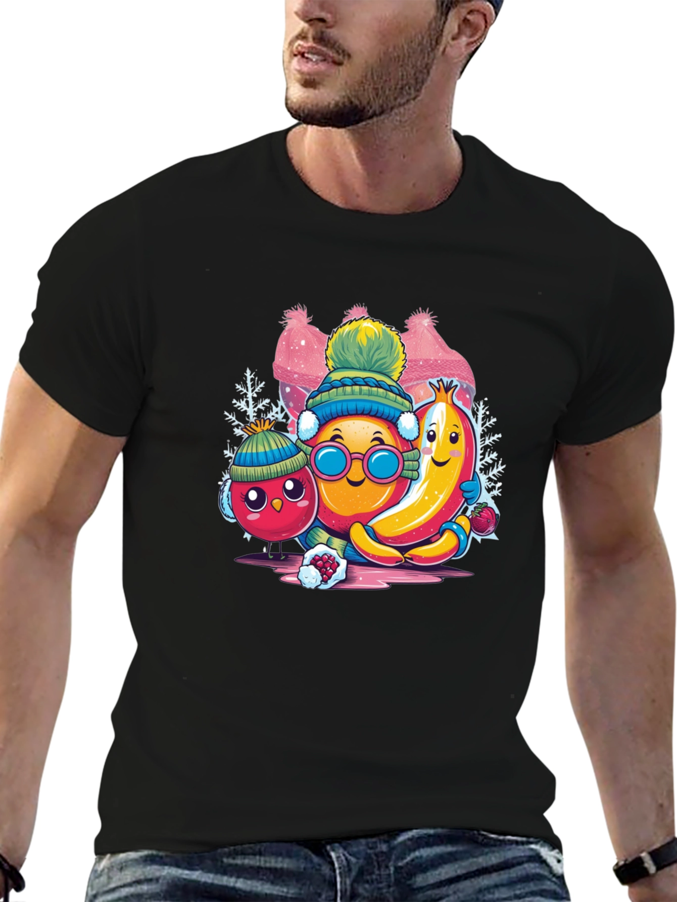 Whimsical Winter Fruit Crew Graphic Tee