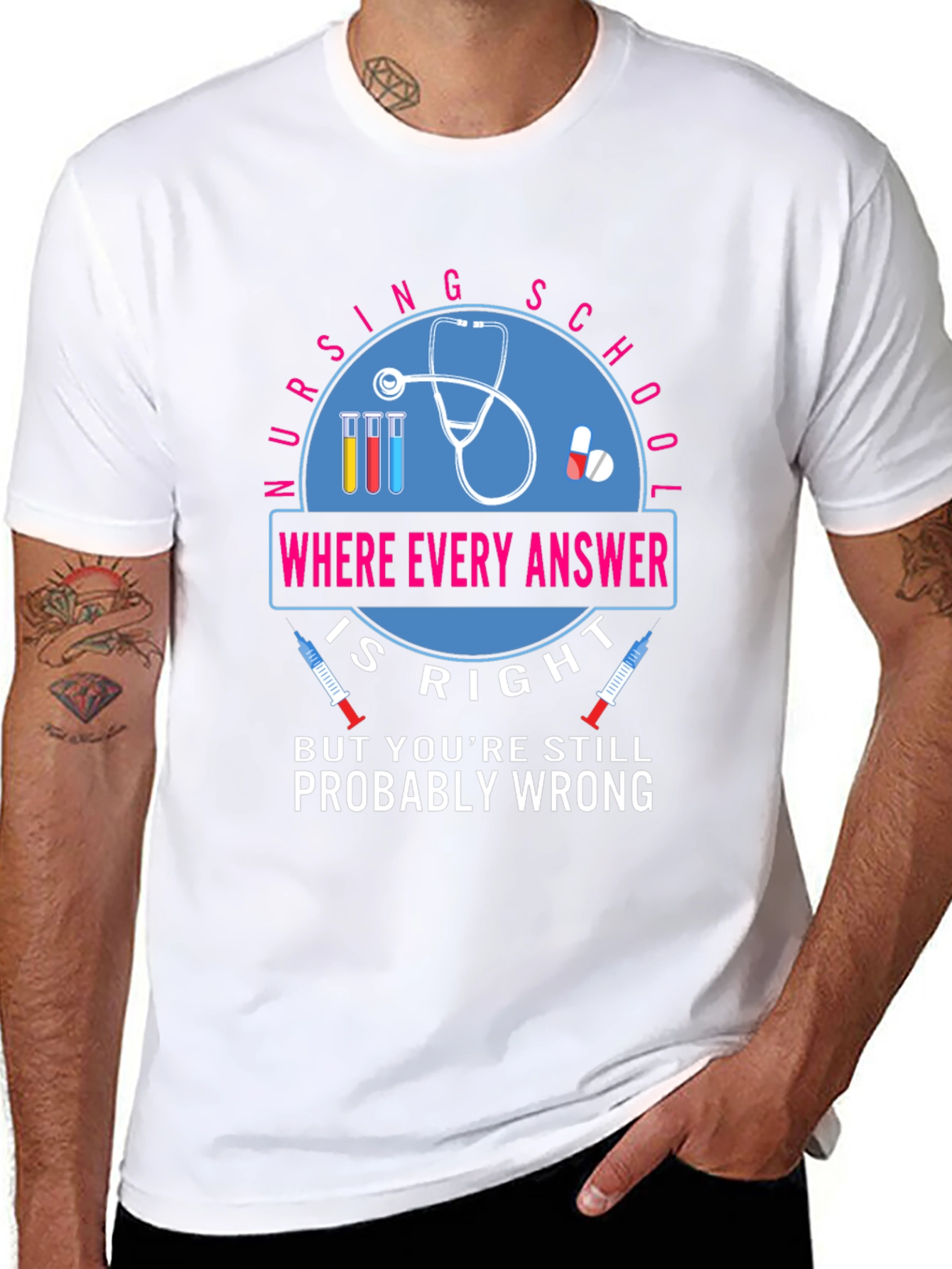 Nursing School T-Shirt - Where Every Answer Is Right