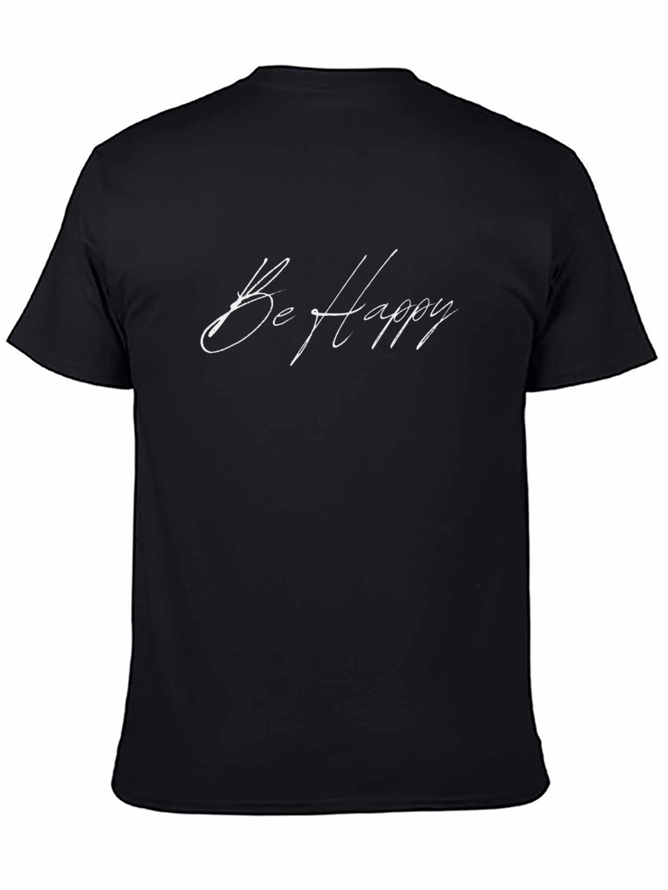 Be Happy Black Graphic Tee - Stylish Comfort