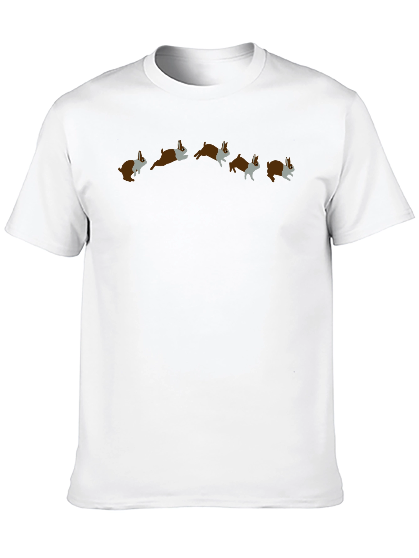 Rabbit Hop T-Shirt - Black Casual Graphic Tee