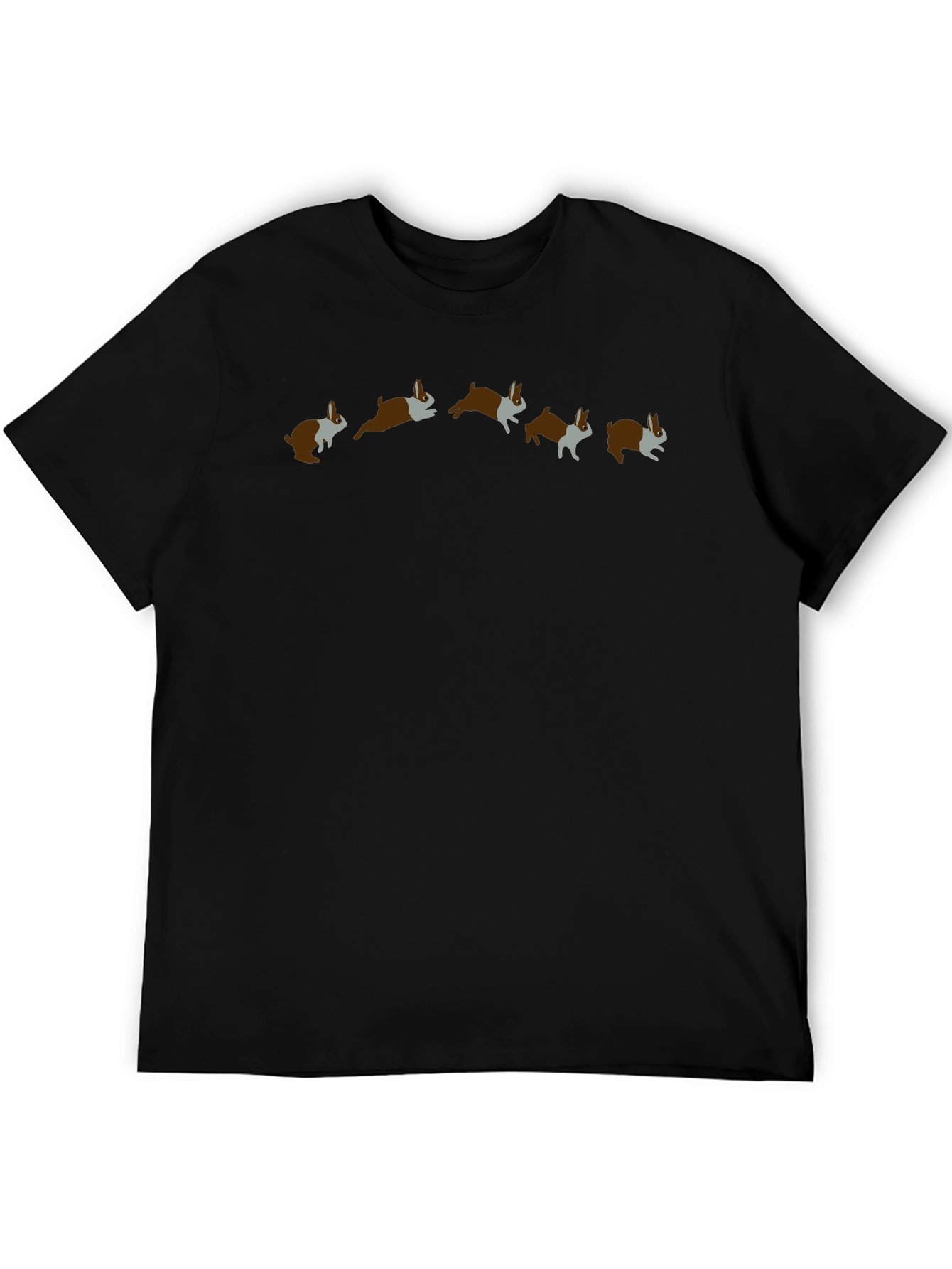 Rabbit Hop T-Shirt - Black Casual Graphic Tee