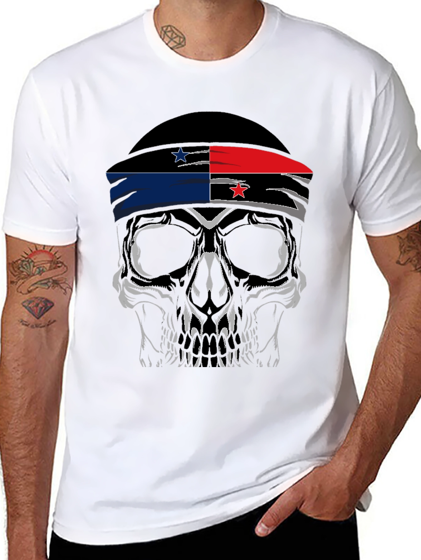 Panama Flag Skull T-Shirt - Patriotic Style