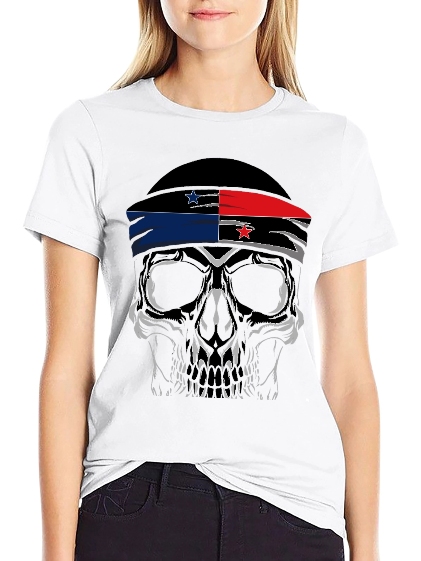 Panama Flag Skull T-Shirt - Patriotic Style