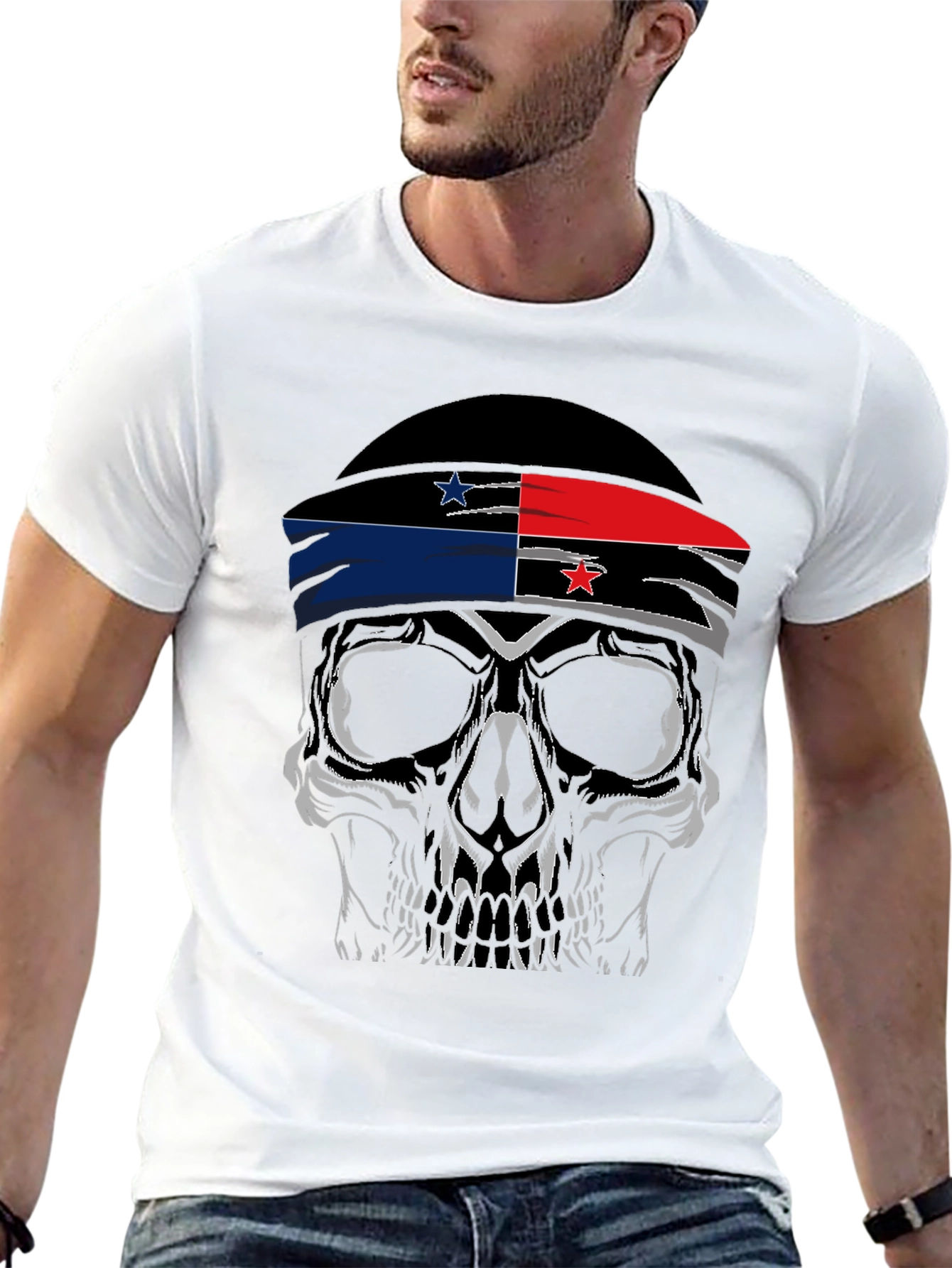 Panama Flag Skull T-Shirt - Patriotic Style