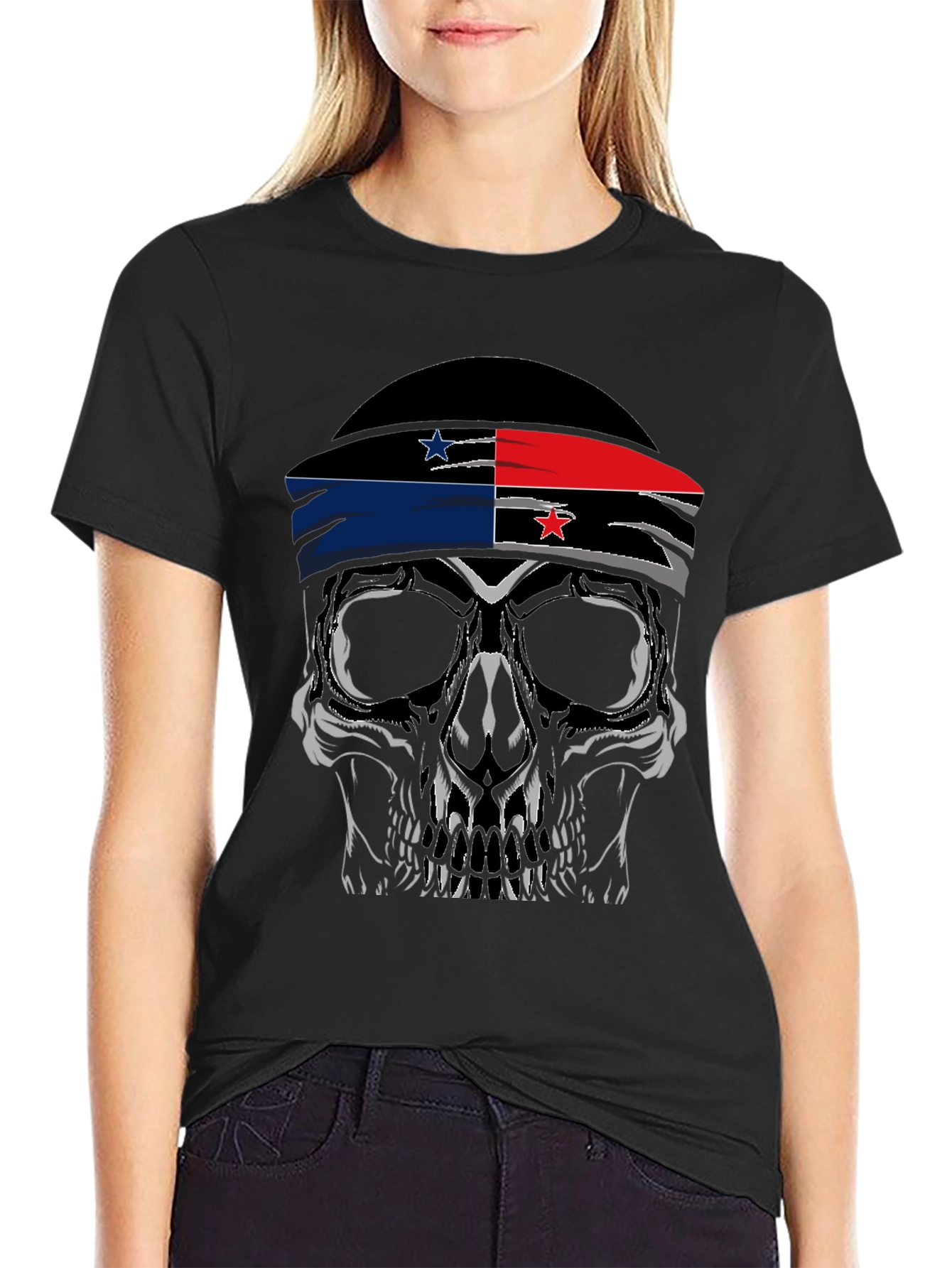 Panama Flag Skull T-Shirt - Patriotic Style