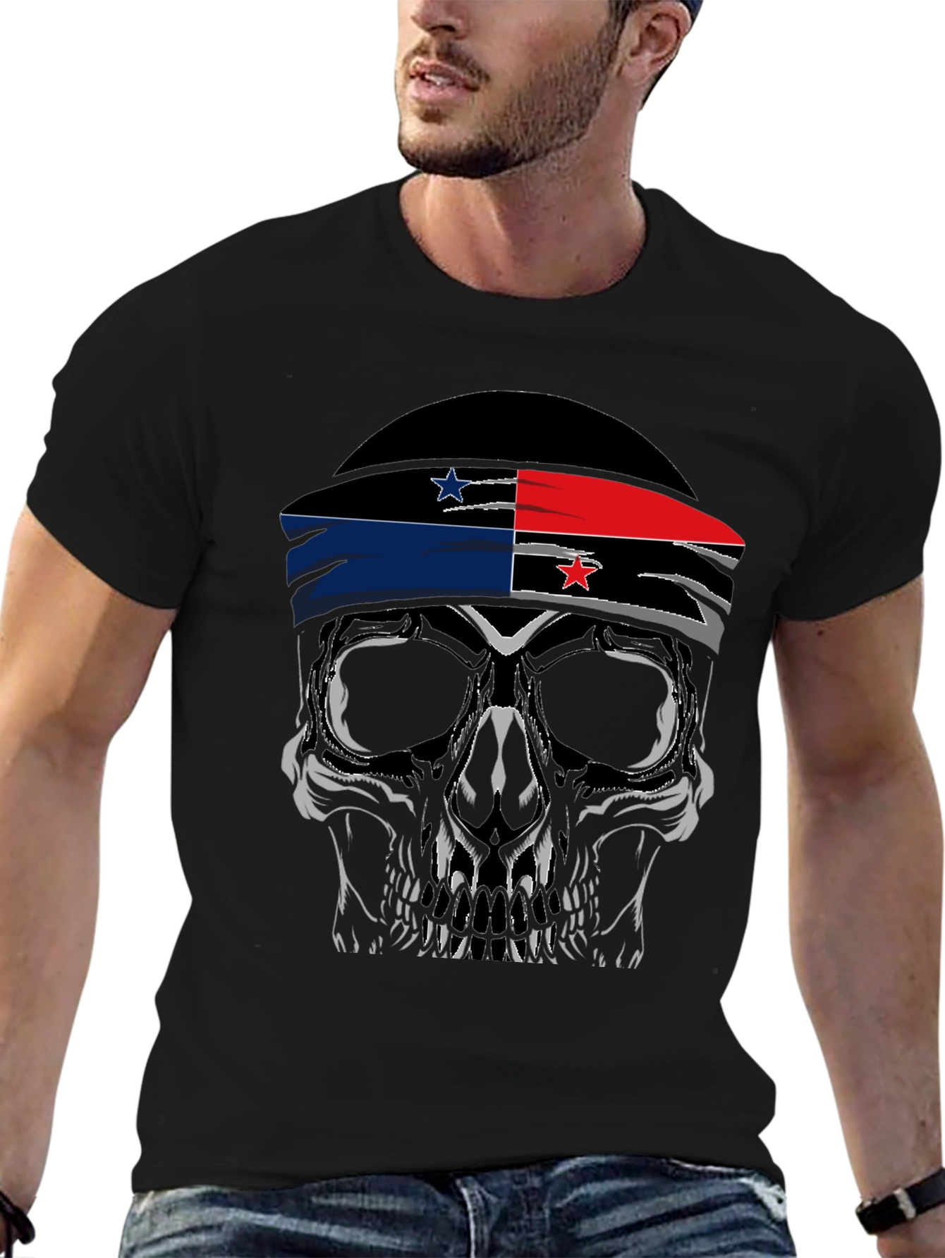 Panama Flag Skull T-Shirt - Patriotic Style