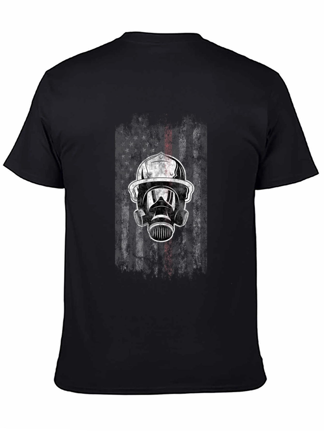 Firefighter Flag Graphic Tee - Black