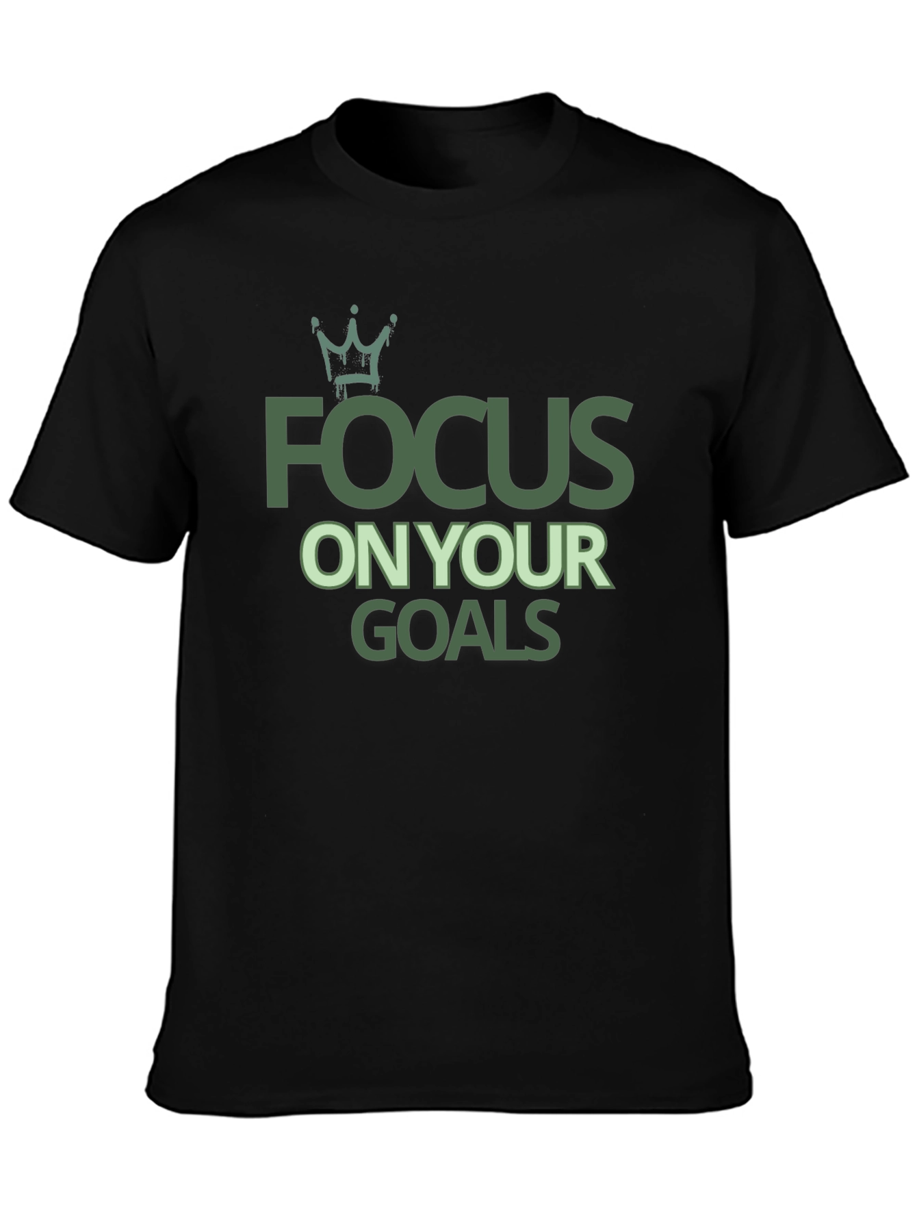 Focus on Your Goals Black Graphic T-Shirt