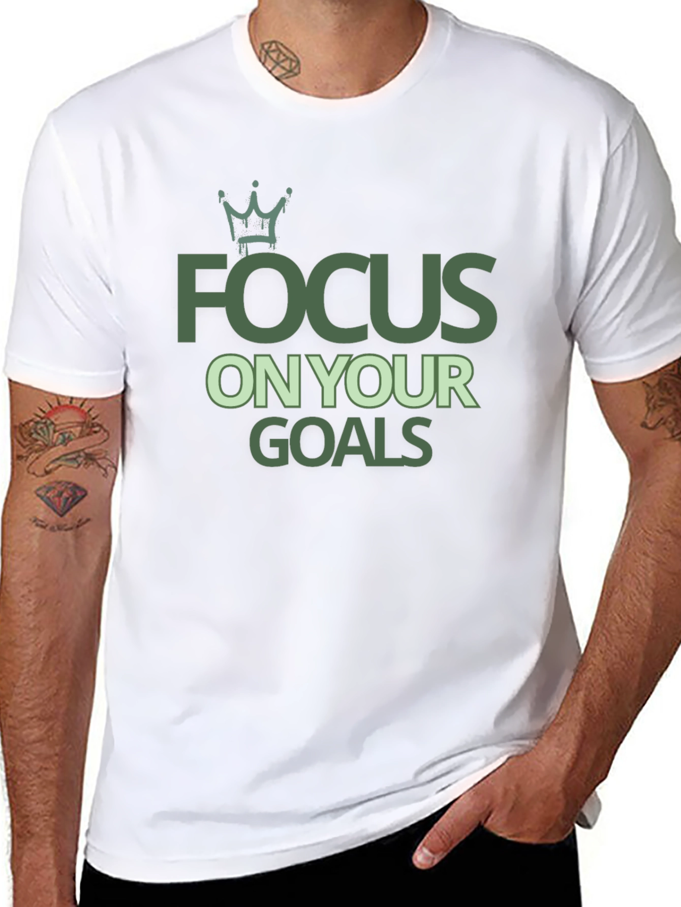 Focus on Your Goals Black Graphic T-Shirt