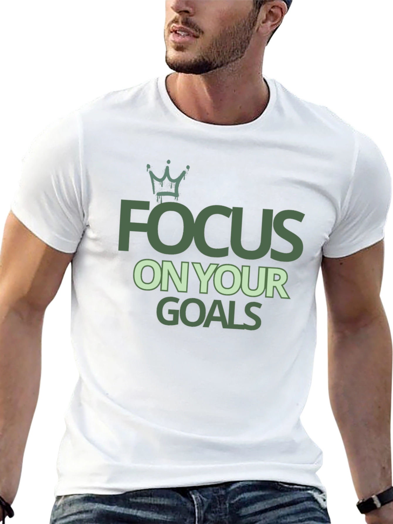 Focus on Your Goals Black Graphic T-Shirt