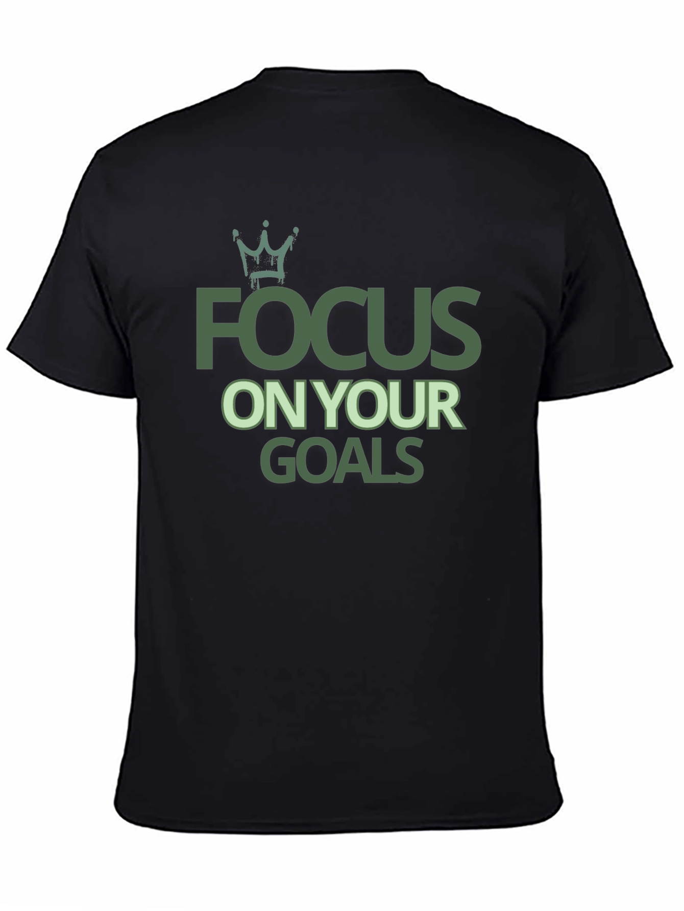 Focus on Your Goals Black Graphic T-Shirt