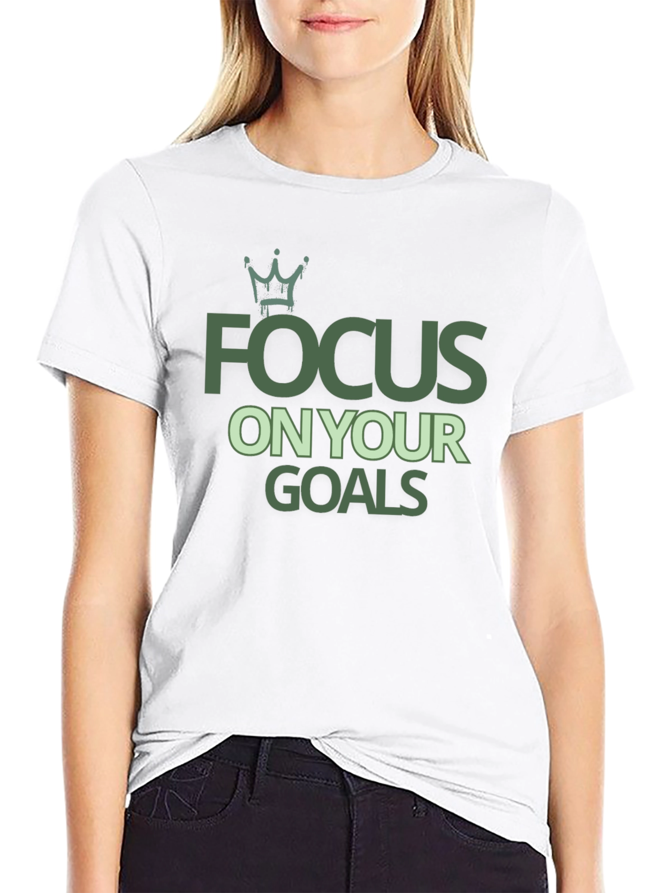 Focus on Your Goals Black Graphic T-Shirt