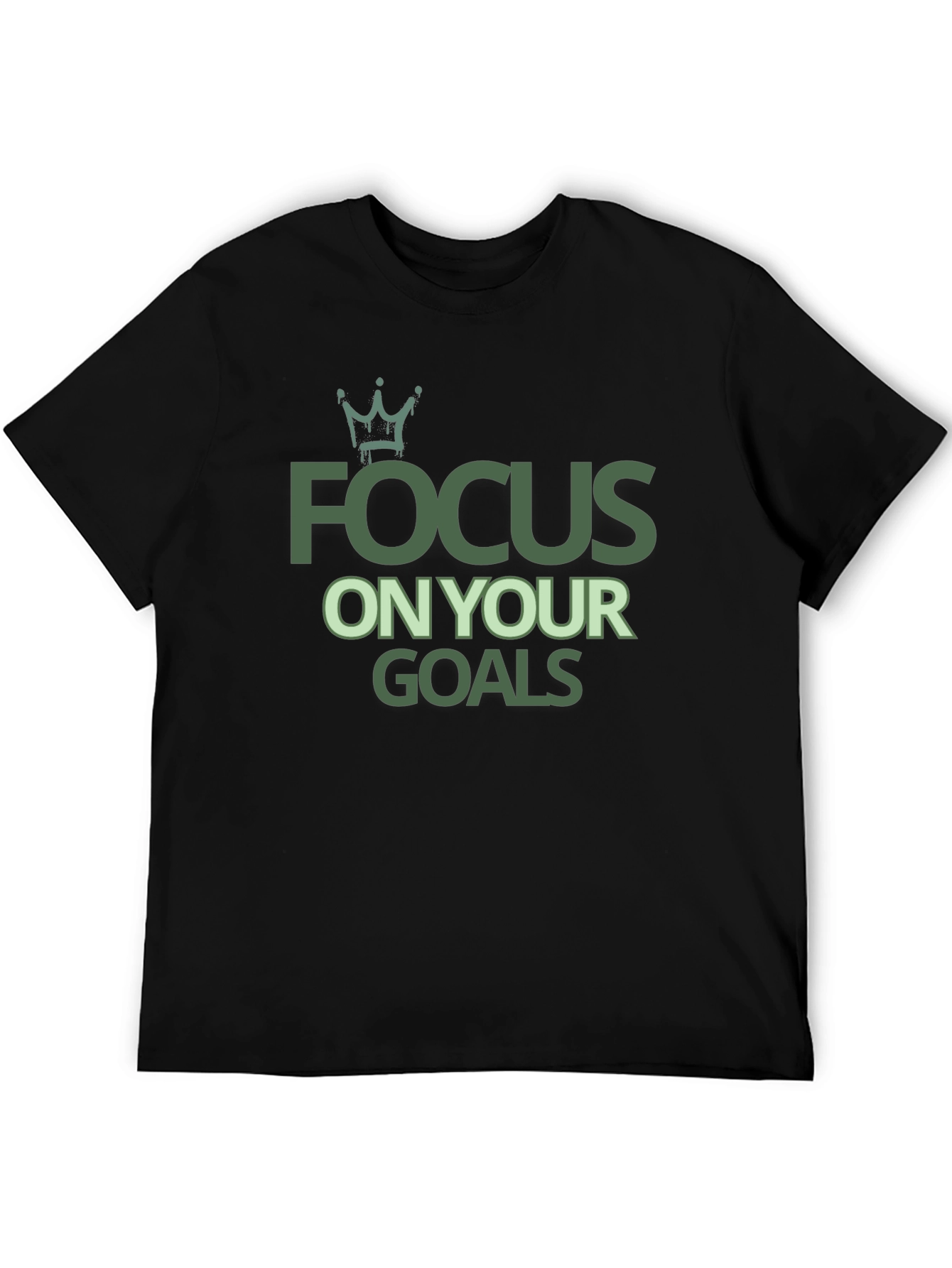 Focus on Your Goals Black Graphic T-Shirt