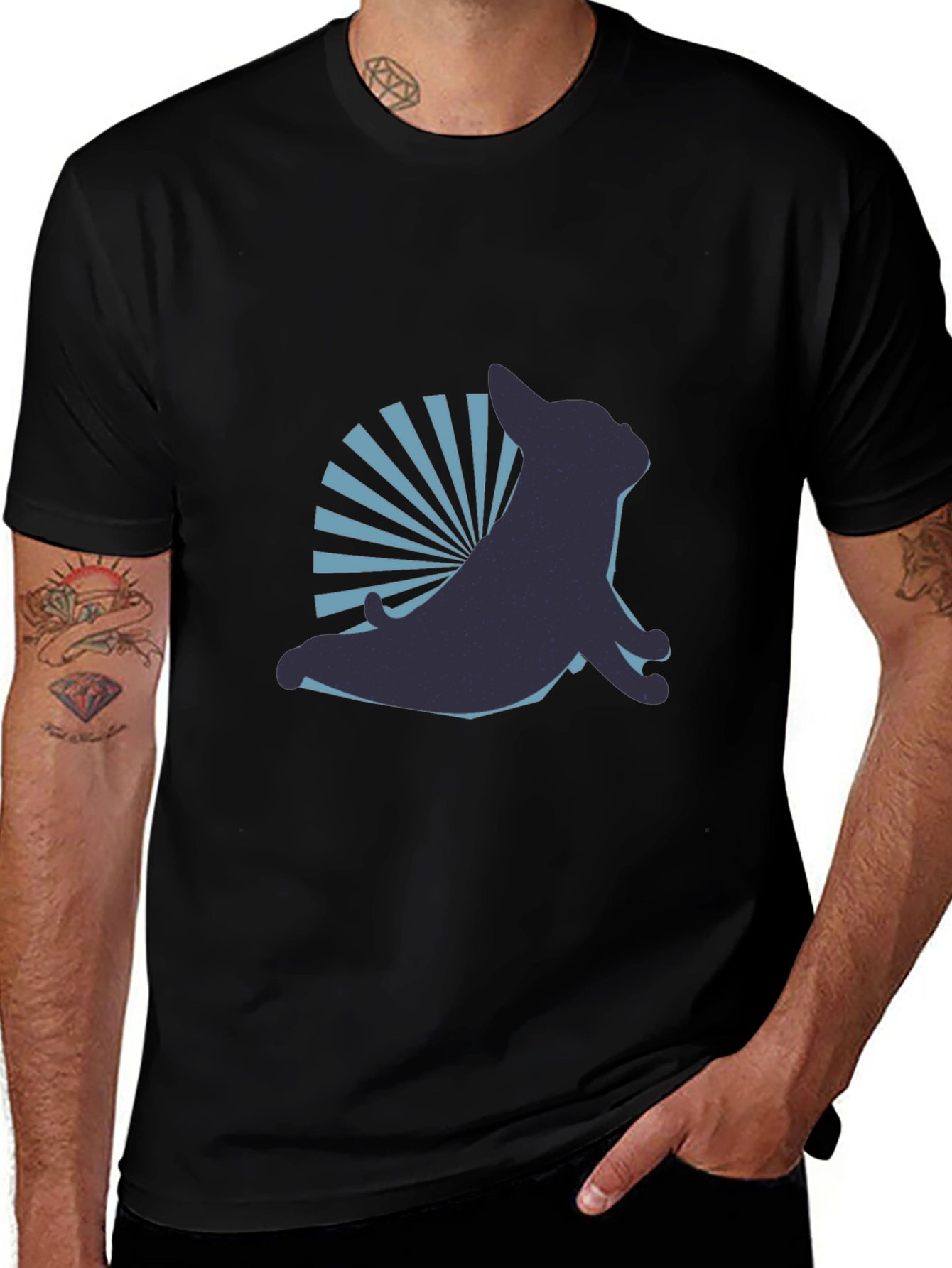 Yoga Dog Graphic Tee - Comfy Black Shirt