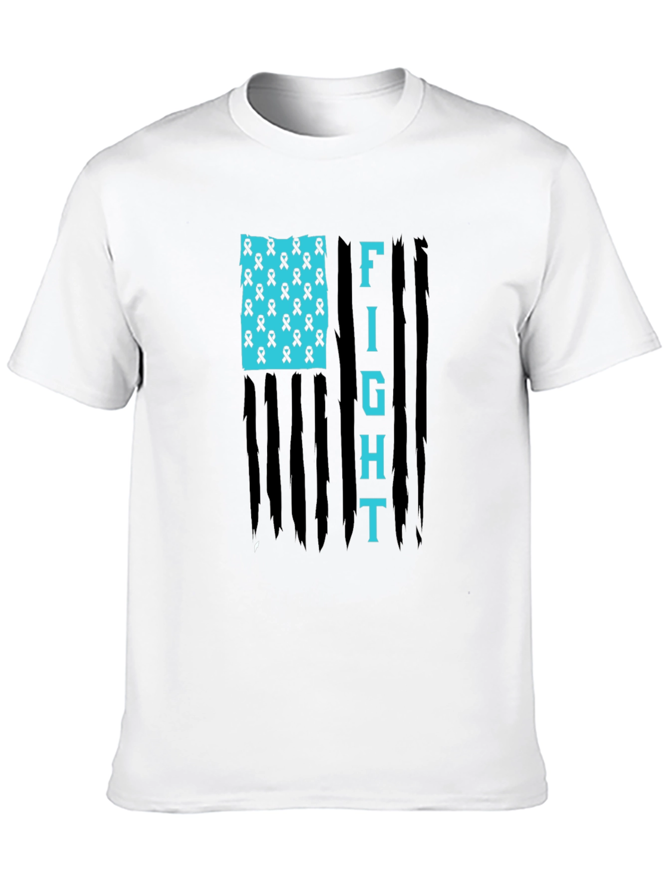 Fight American Flag Ribbon Graphic T-Shirt