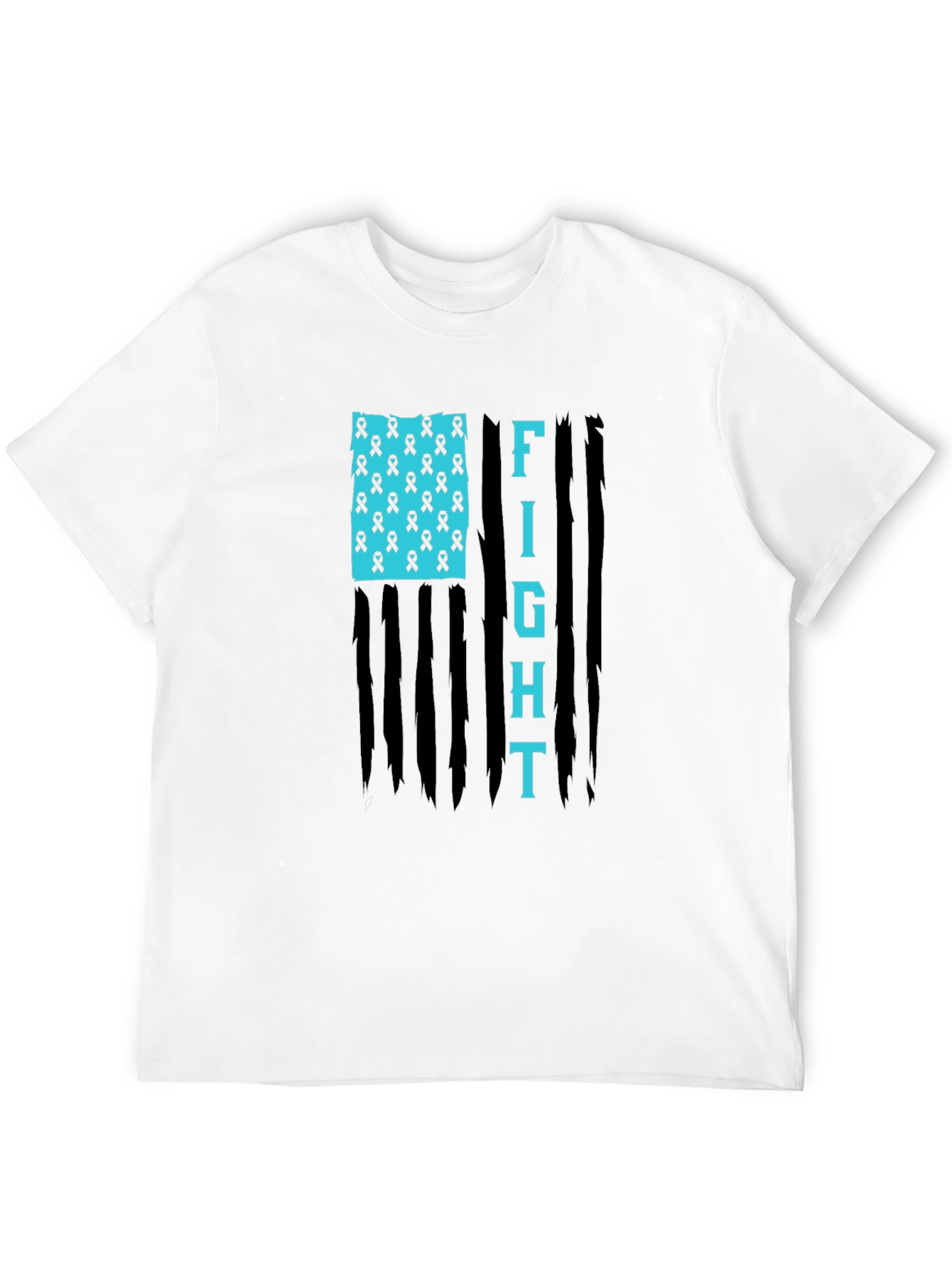 Fight American Flag Ribbon Graphic T-Shirt