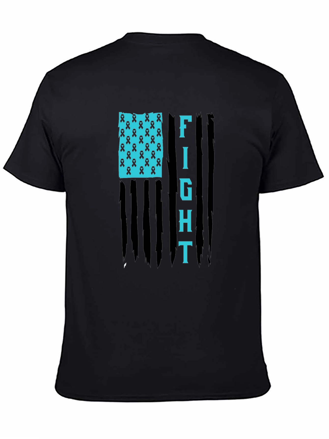 Fight American Flag Ribbon Graphic T-Shirt
