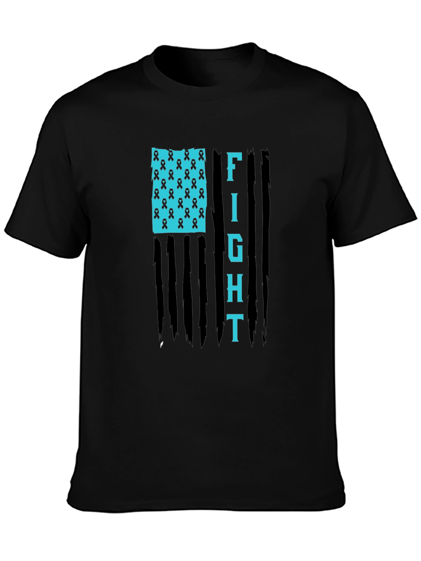 Fight American Flag Ribbon Graphic T-Shirt