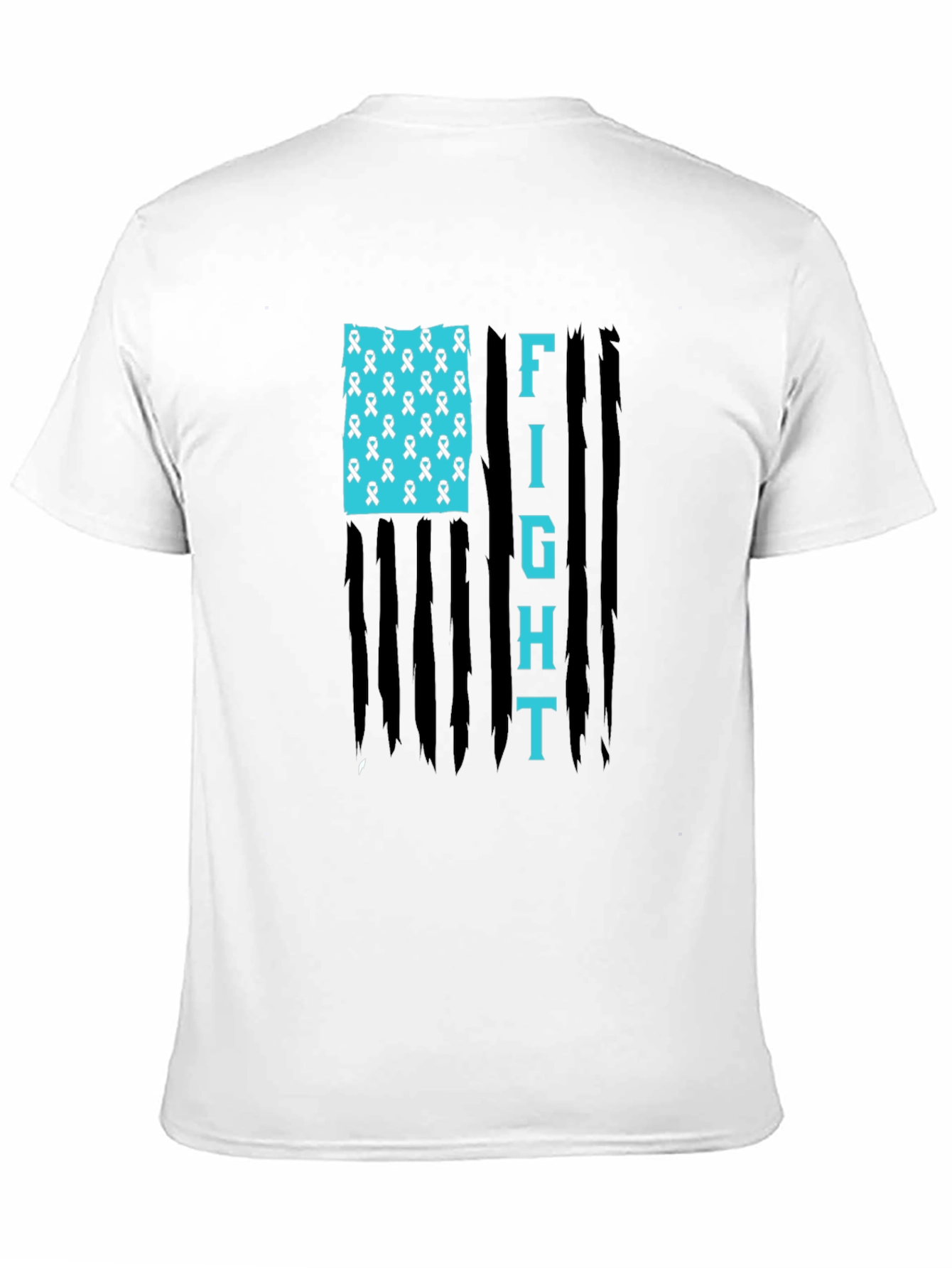 Fight American Flag Ribbon Graphic T-Shirt