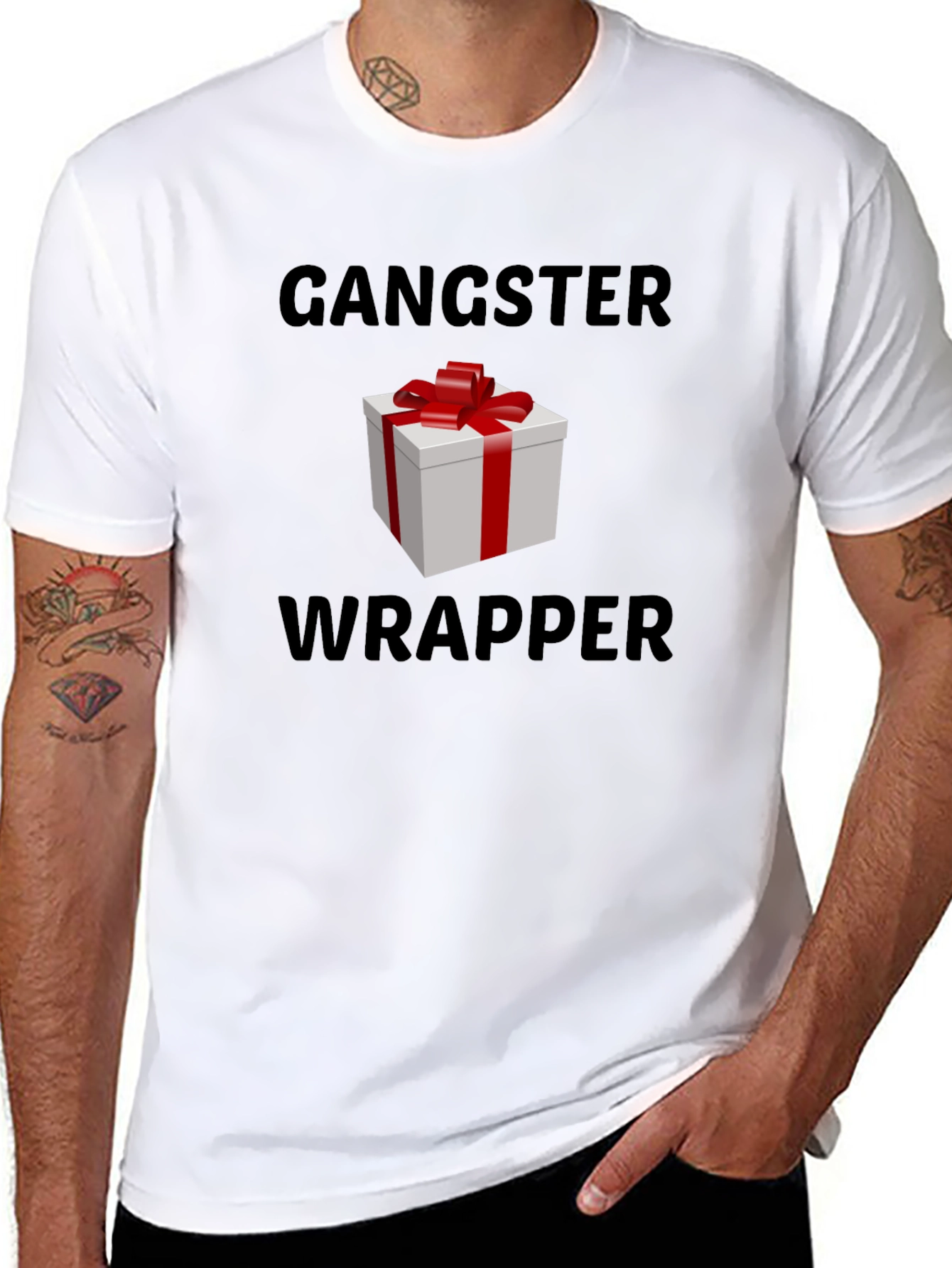 Gangster Wrapper T-Shirt - Holiday Gift Wrapping Crew