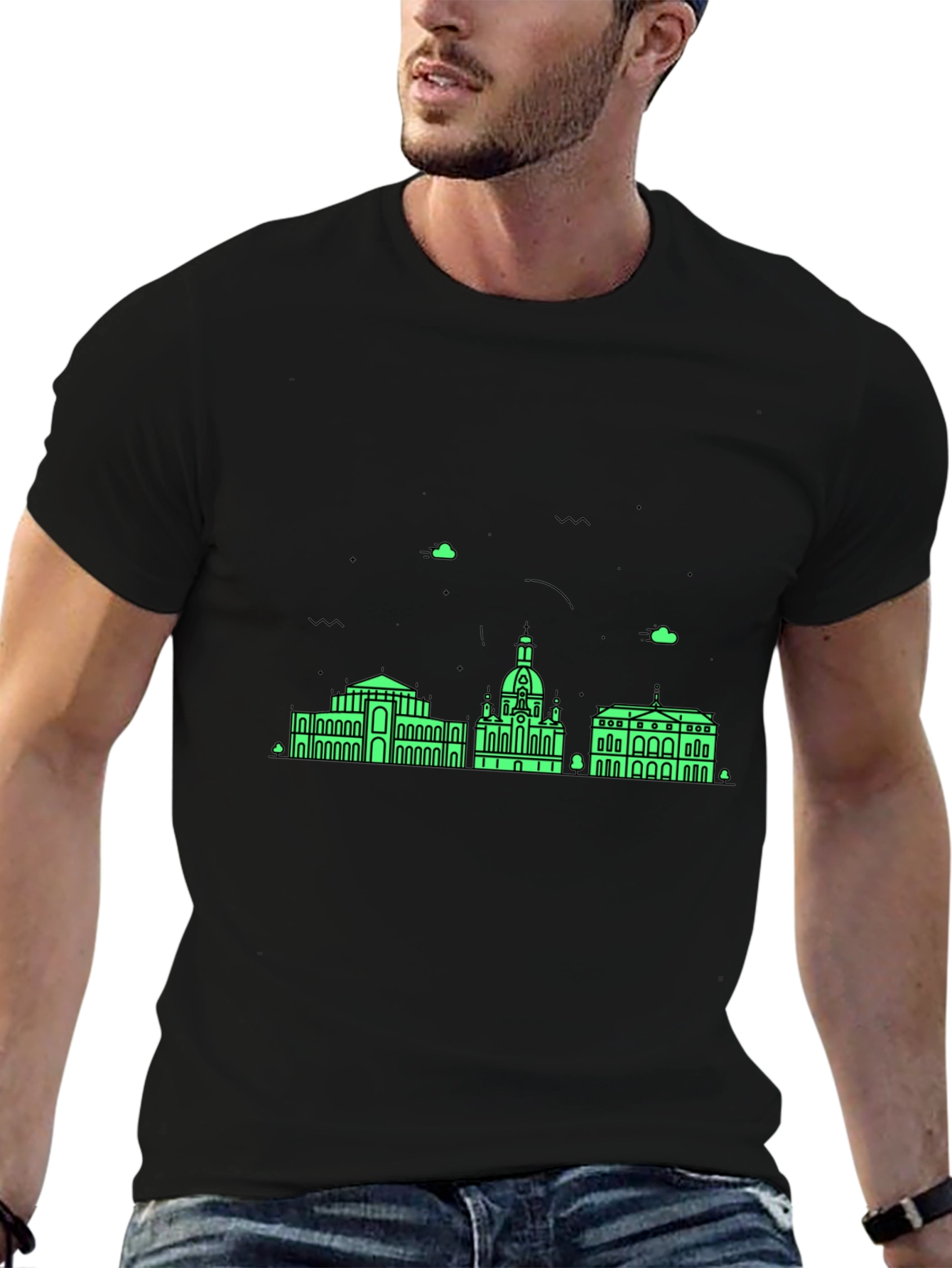 Dresden Skyline T-Shirt - Modern Minimalist Design