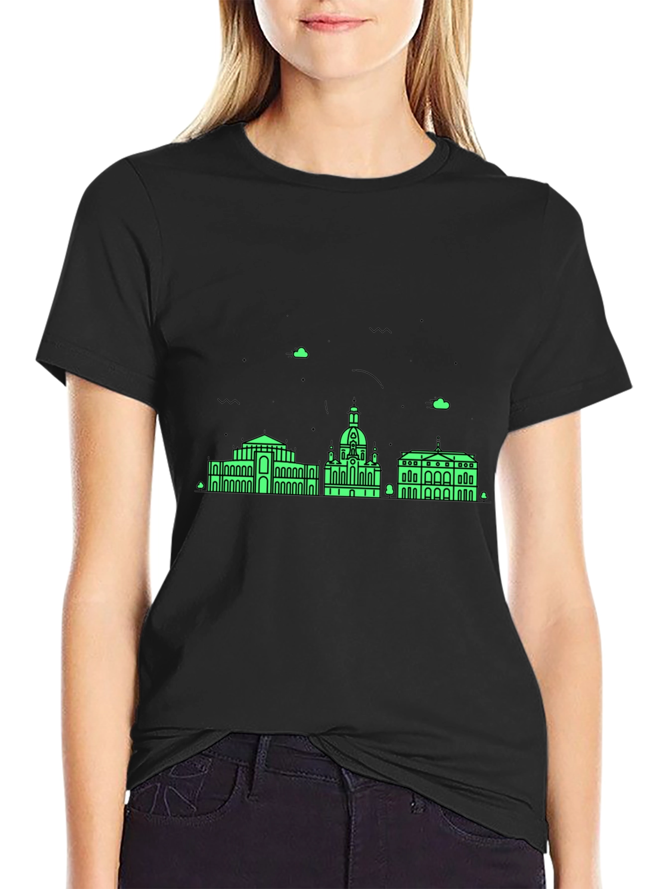 Dresden Skyline T-Shirt - Modern Minimalist Design
