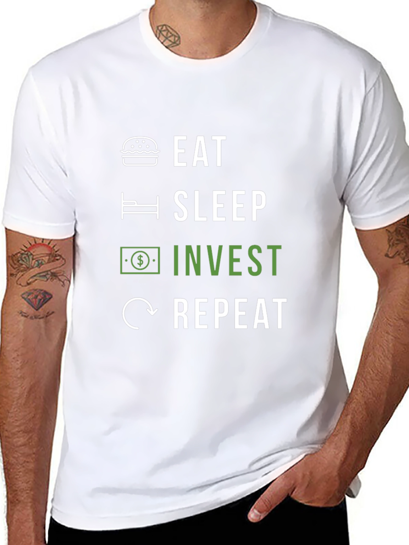 Eat Sleep Invest Repeat Graphic T-Shirt