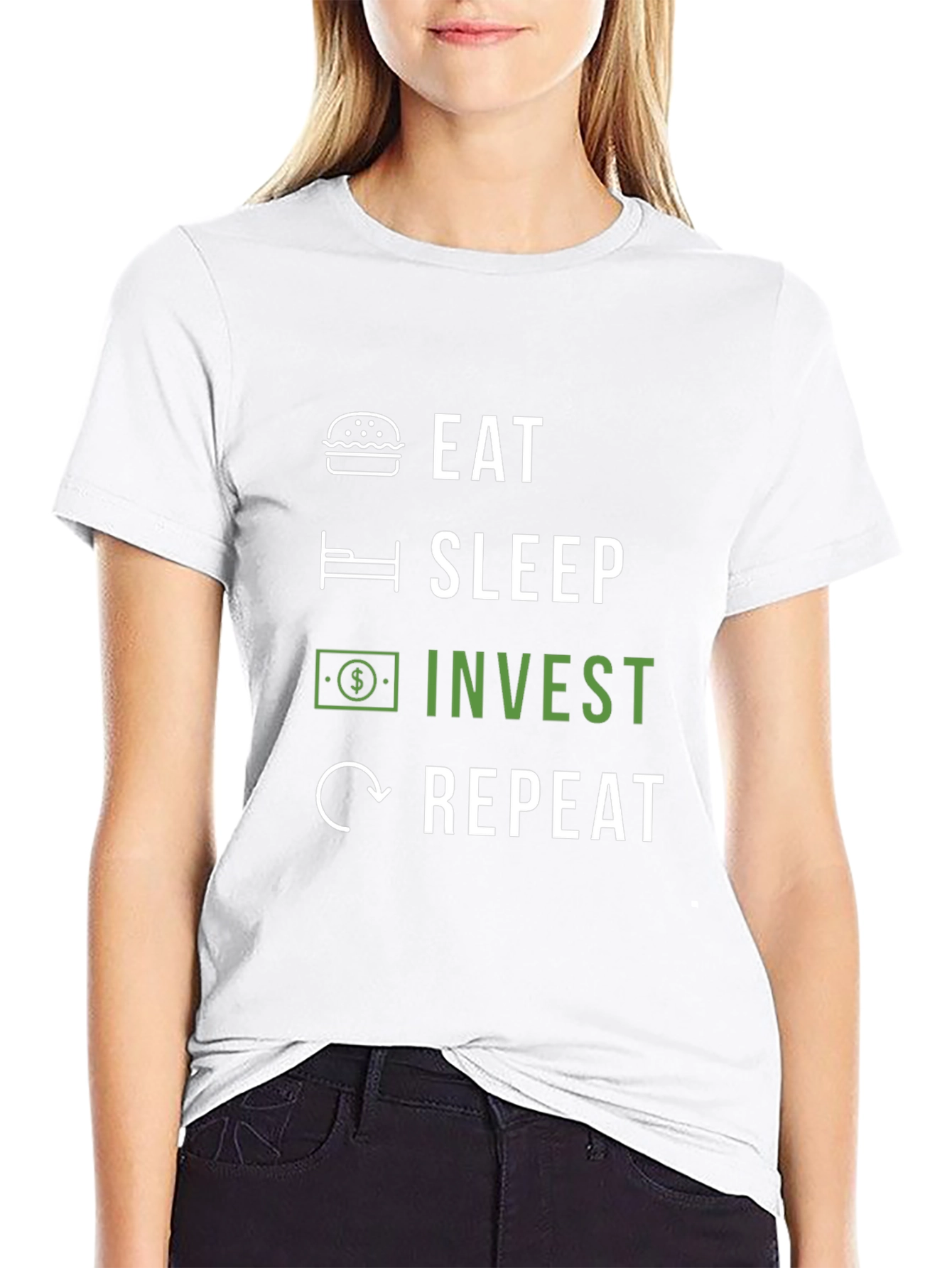 Eat Sleep Invest Repeat Graphic T-Shirt