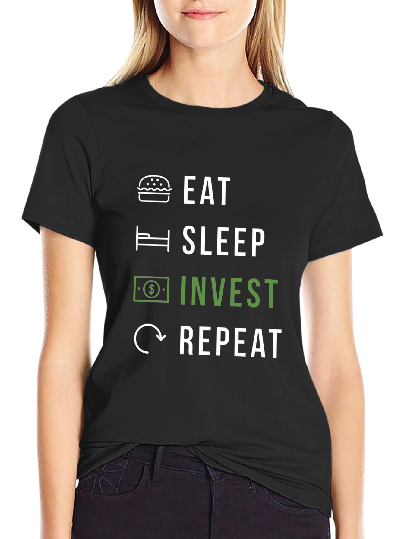 Eat Sleep Invest Repeat Graphic T-Shirt