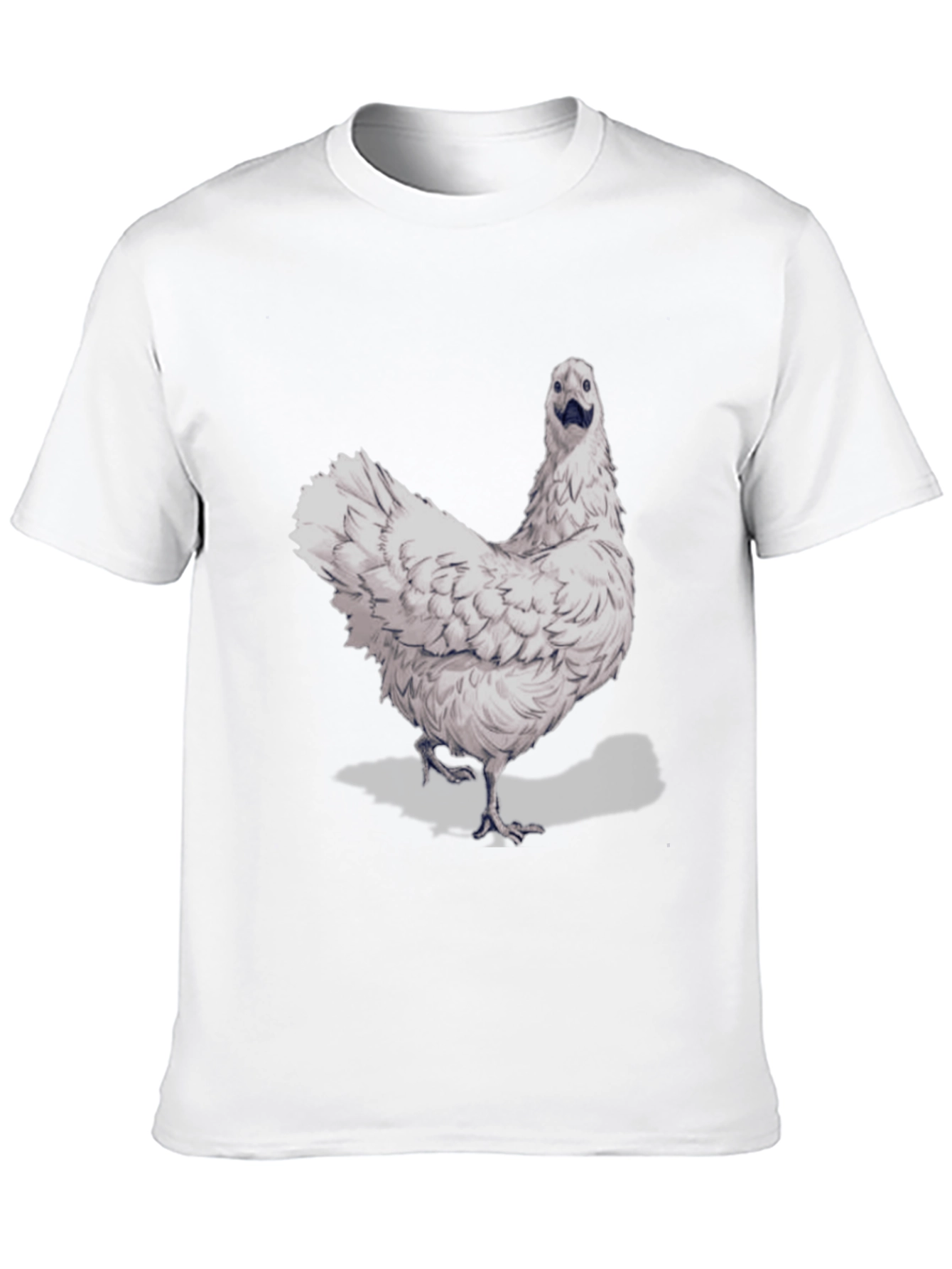 Funny Chicken Graphic Tee - Black Cotton T-Shirt