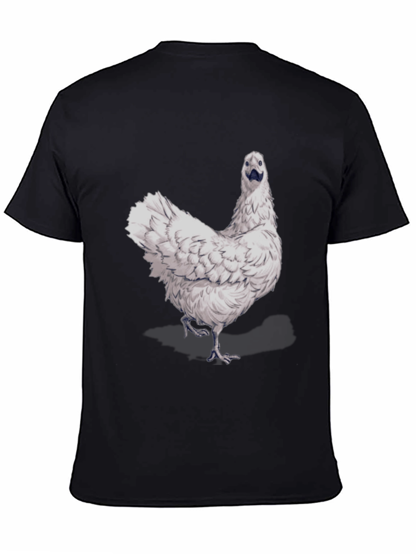 Funny Chicken Graphic Tee - Black Cotton T-Shirt