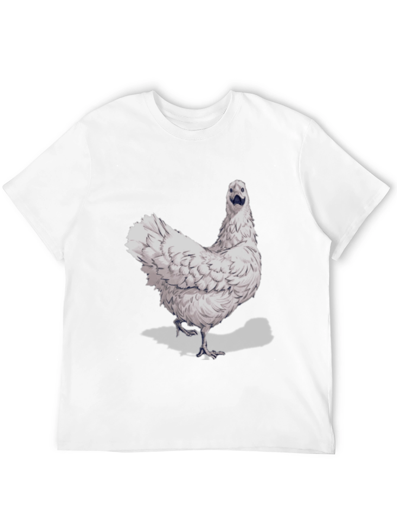 Funny Chicken Graphic Tee - Black Cotton T-Shirt