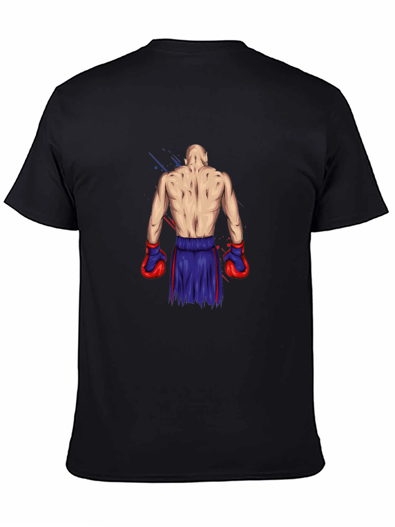 Boxer Graphic Tee - Black Cotton T-Shirt
