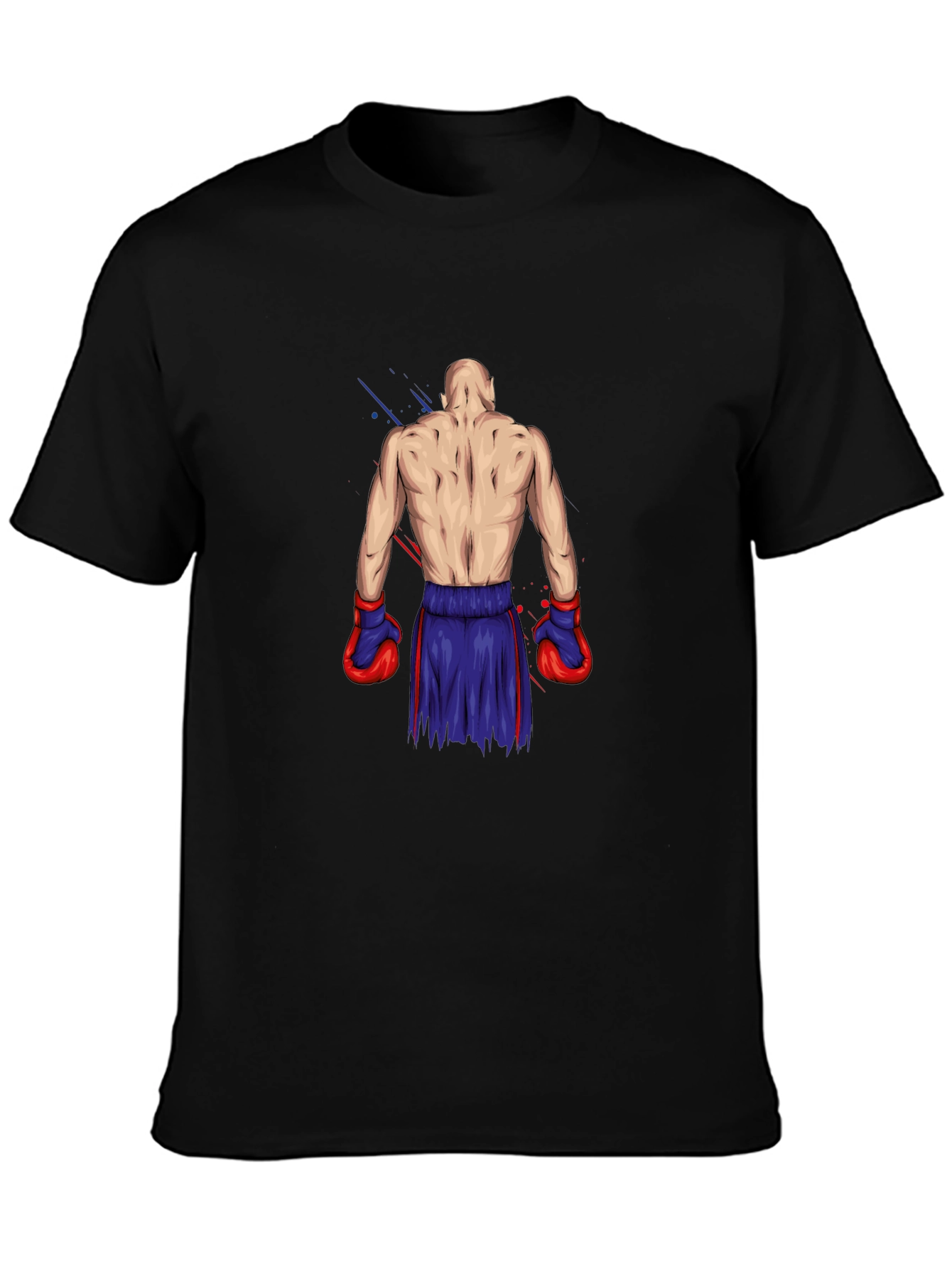 Boxer Graphic Tee - Black Cotton T-Shirt