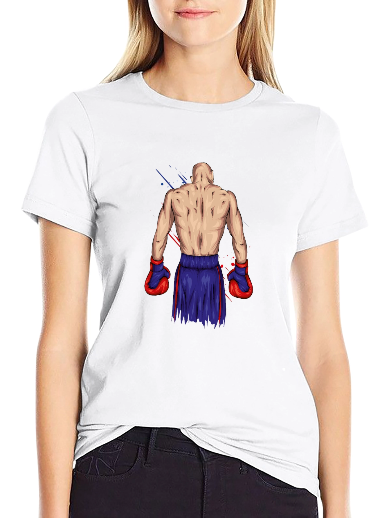 Boxer Graphic Tee - Black Cotton T-Shirt