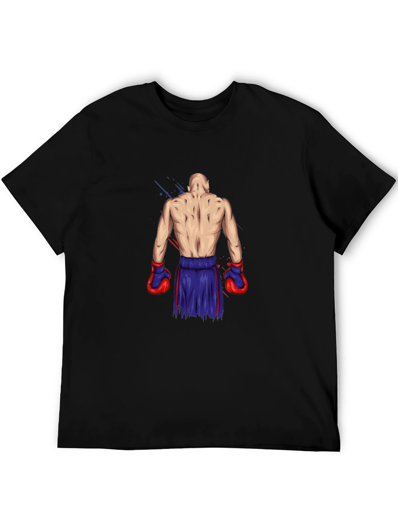 Boxer Graphic Tee - Black Cotton T-Shirt