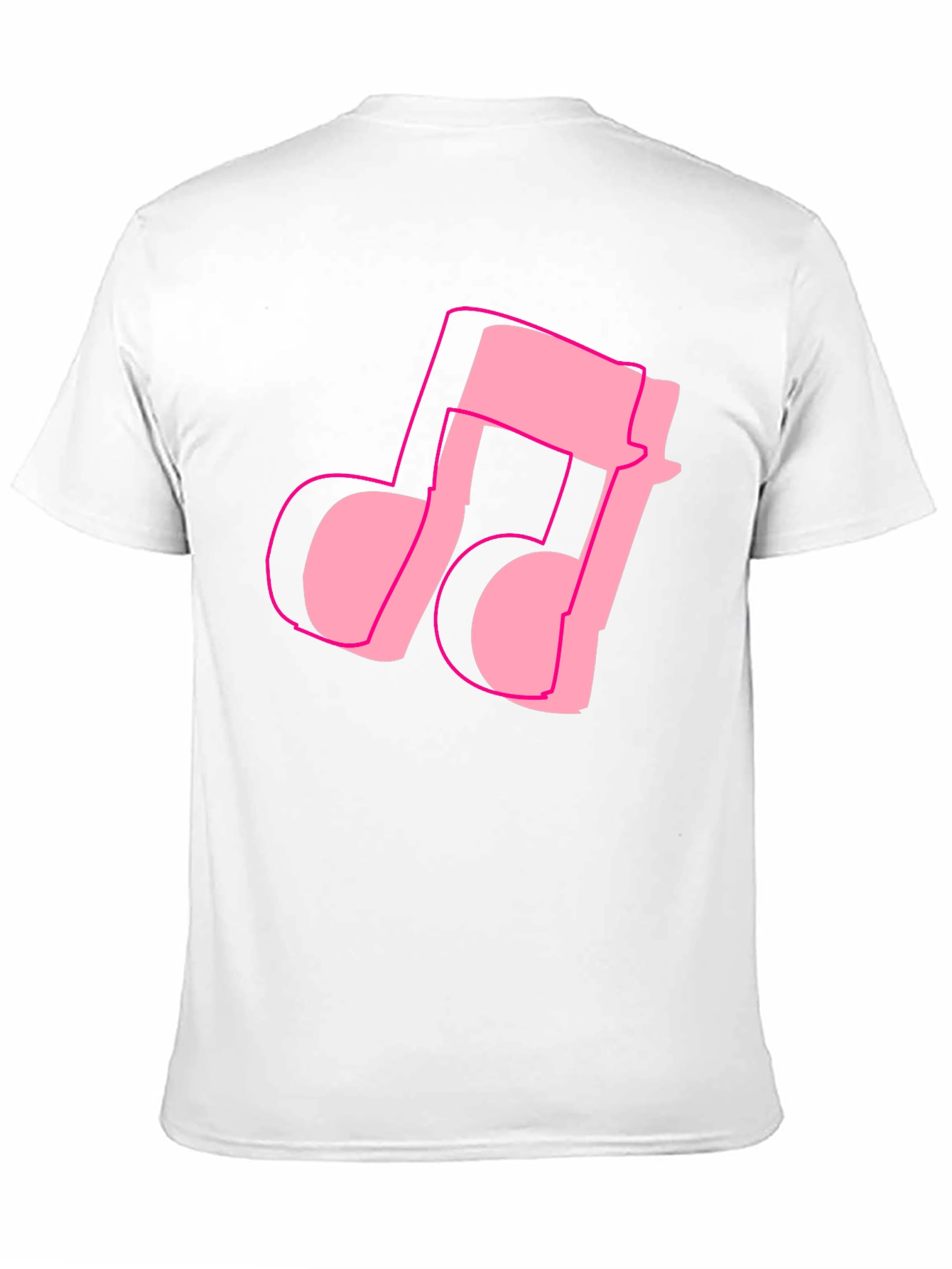 Pink Music Note Graphic Black T-Shirt
