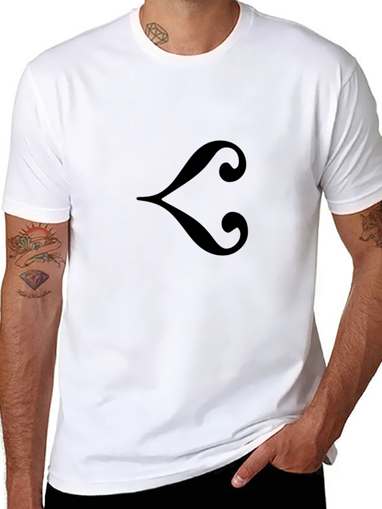 Stylish Black T-Shirt with Abstract Design