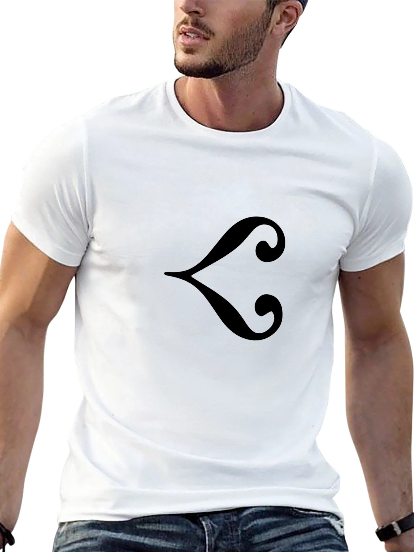 Stylish Black T-Shirt with Abstract Design